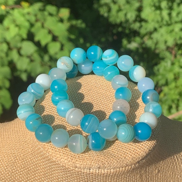 COPY - Blue agate bracelet - Picture 2 of 4